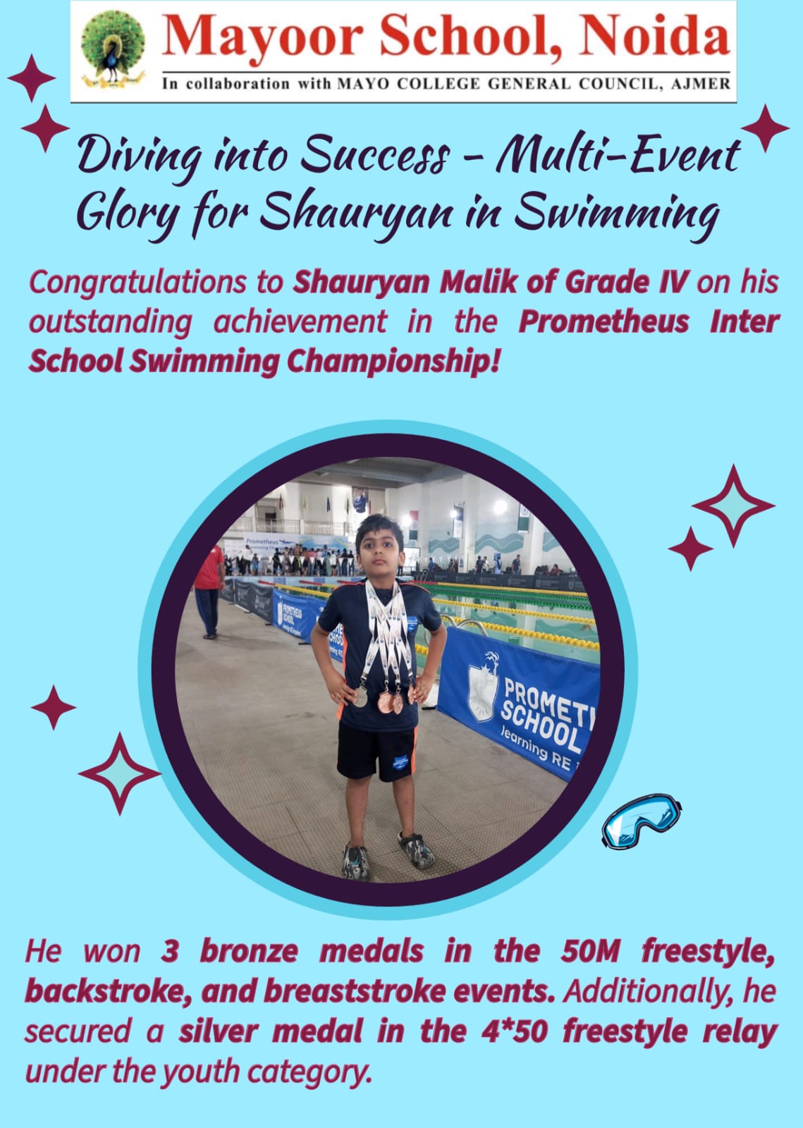 Diving into Success – Multi-Event Glory for Shauryan in Swimming